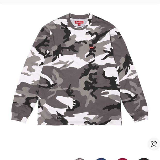 슈프림 스몰 박스 롱슬리브 티셔츠 스노우 카모