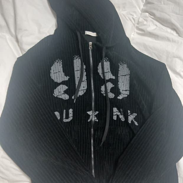 [마젠타 스튜디오]블랙 골지 니트 후드 집업 판매