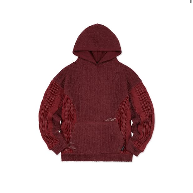 앤더슨벨 케이블 니트 후디
