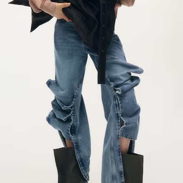 원가양도) H&M 글렌 마틴스 사이드 슬릿 데님팬츠