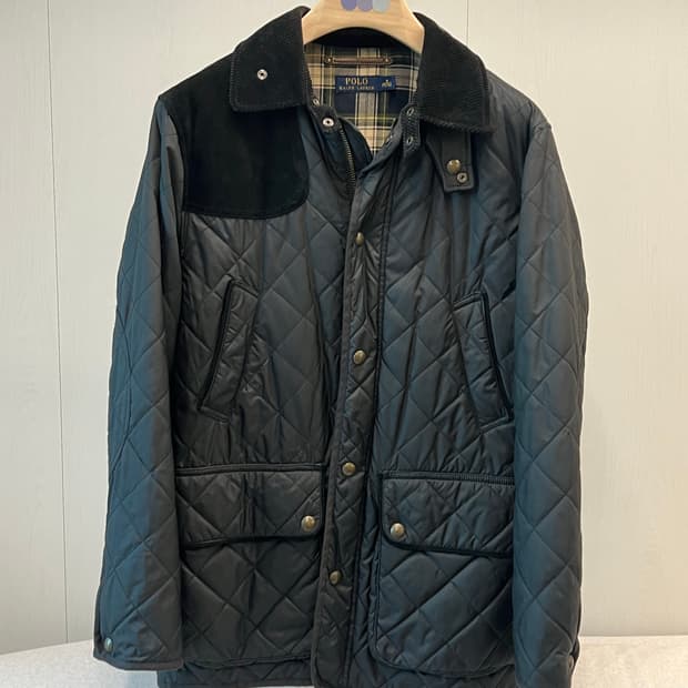 폴로 블랙 퀼팅 자켓 
