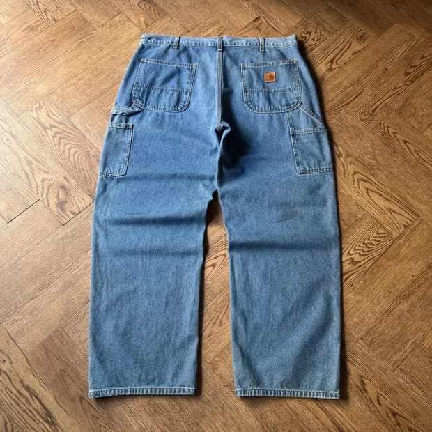 [38]칼하트 USA 미디엄블루 싱글니 카펜터 워크 데님 팬츠