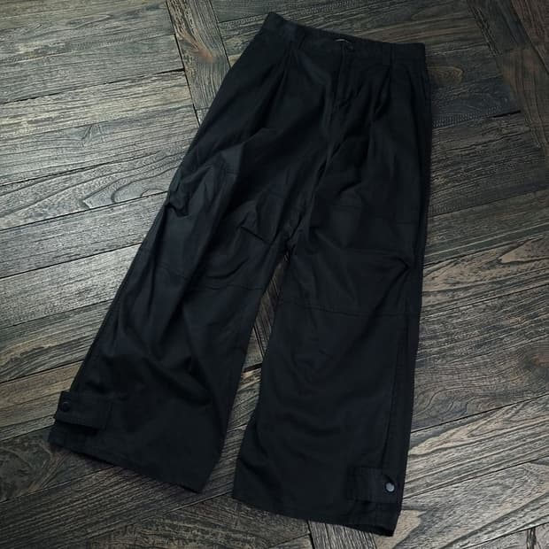 [메종미네드] 니턱 와이드 파라슈트 팬츠 블랙 M18059 