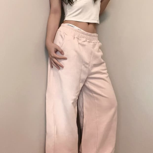 pale pink training jogger pants
