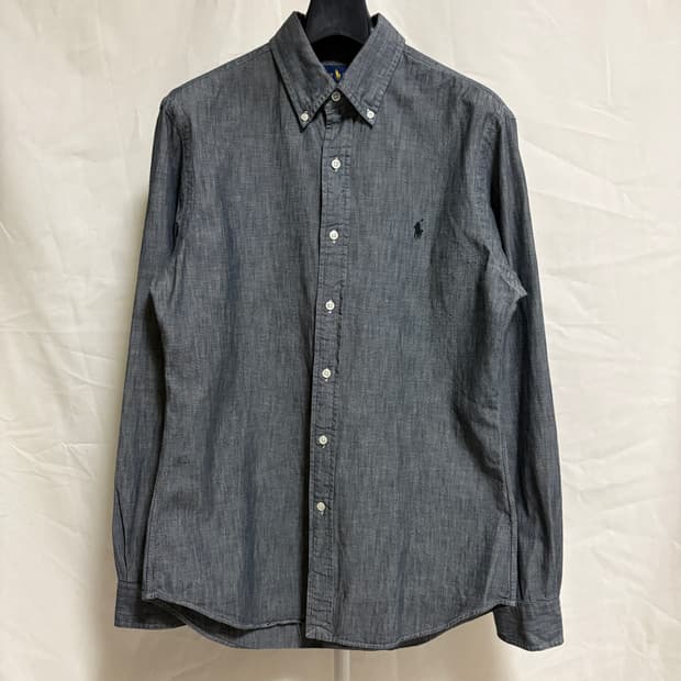 폴로 랄프로렌 슬림핏 샴브레이 셔츠 / 블랙, M