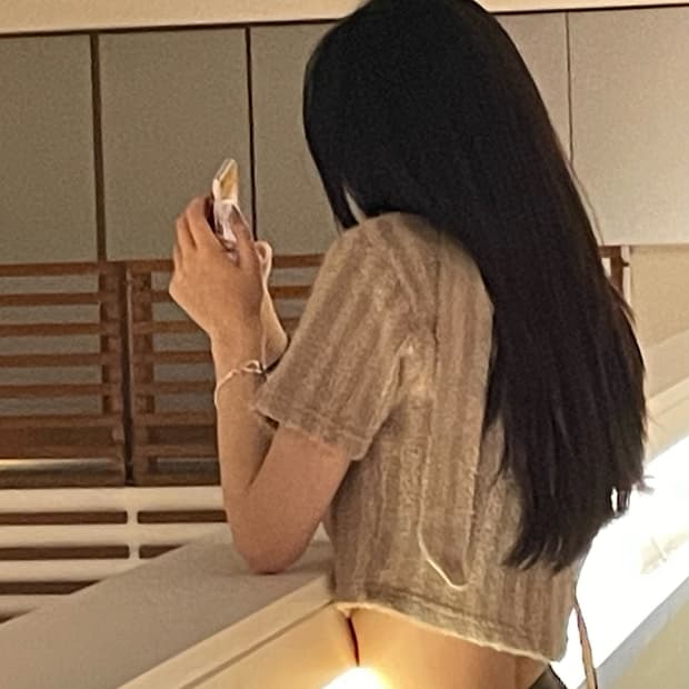 빈티지 스카프 크롭