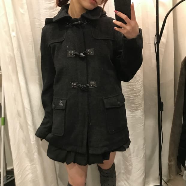 Vintage 빈티지 모리걸 라떼갸루 떡볶이 울 후드코트