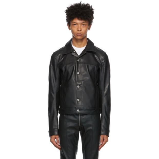 Rick Owens DRKSHDW 페이크 레더 워크 트러커 자켓