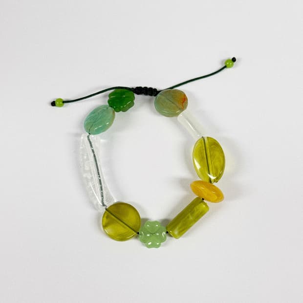 [handmade] 럭키 라임 비즈 매듭 팔찌