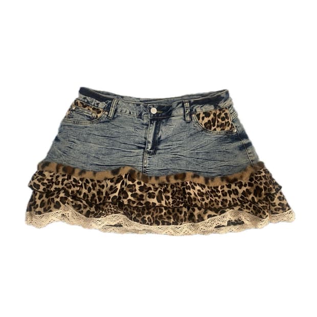 leopard pantskirt 호피 청치마
