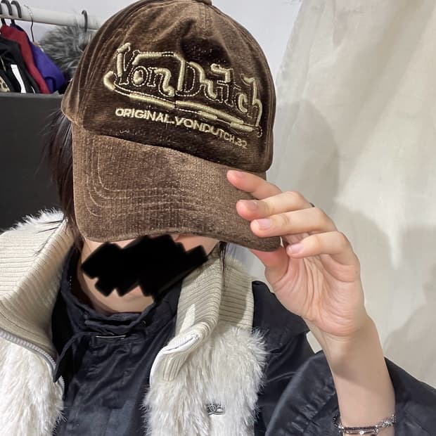 본더치 브라운 y2k 볼캡 모자 