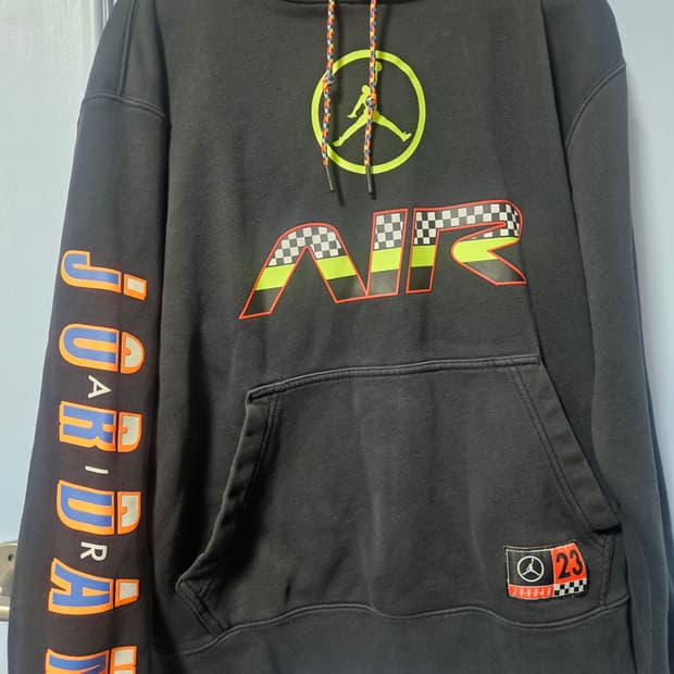 조던 AIR 기모 후드티 블랙