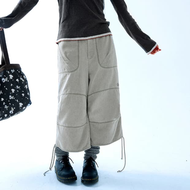 코이세이오 OXFORD ZIGZAG PANTS BEIGE