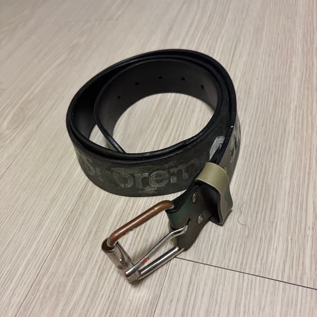 슈프림 레더 벨트 카모