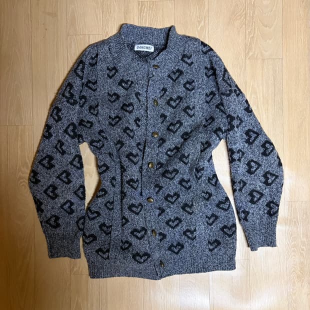 하트무늬 갸루 모리 페어리 반티지 가디건 