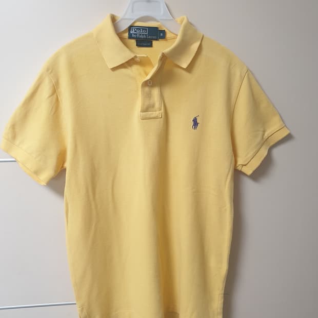 [여성] 폴로 랄프로렌 정품 커스텀핏 S 옐로우 반팔 카라티 S