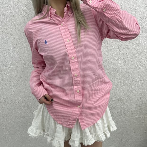 폴로 랄프로렌 애쉬블루포니 화이트 단가라 딸기우유맛 셔츠 16