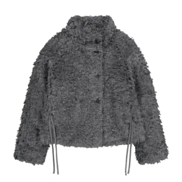 코이세이오 헤어리 퍼 자켓 다크 그레이