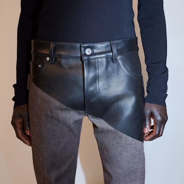 보테가 베네타 레더 믹스 진