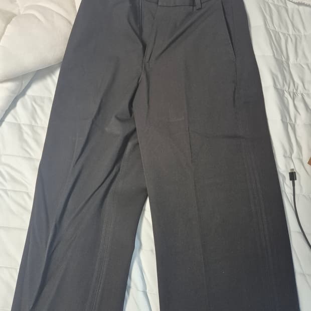 (깡스타일리스트콜라보)드로우핏 밴딩 와이드 슬랙스 블랙 s