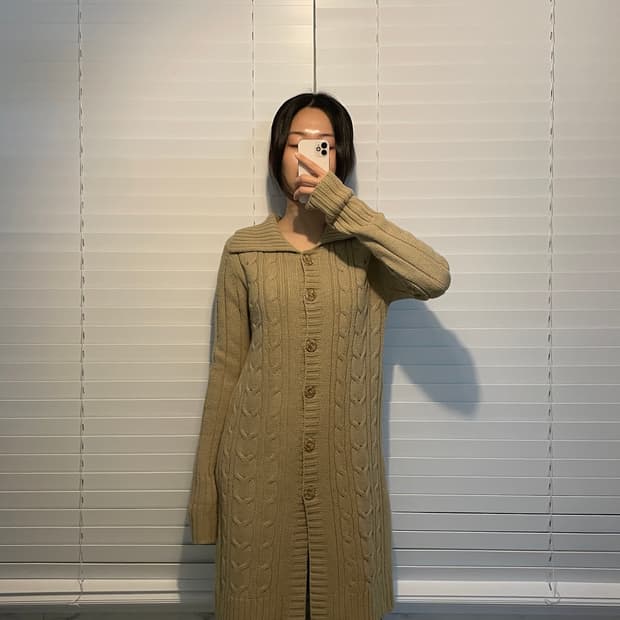 MCM 롱 니트 가디건