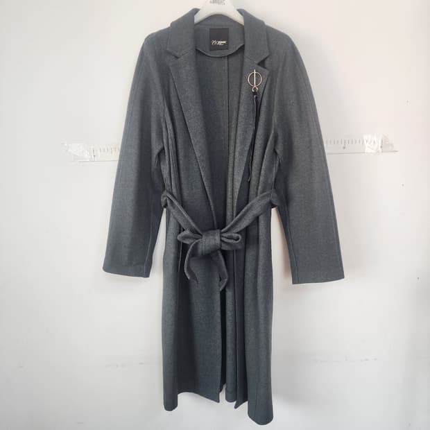ZOOC 그레이 벨트 롱 코트