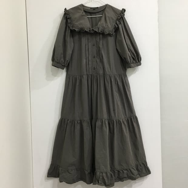 써스데이아일랜드 세일러카라 플레어 원피스 S