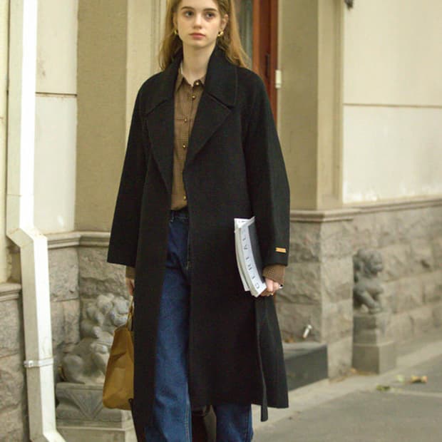 르니나 조셉 플랜 핸드메이드 코트 S 블랙