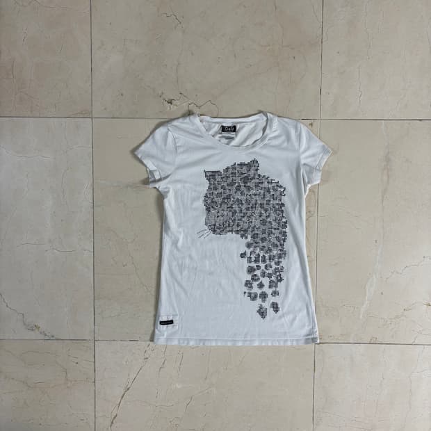 Dolce& Gabbana Rhinestone Leopard Tee