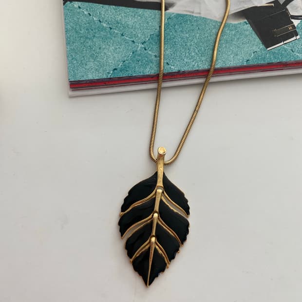 빈티지 리프 골드 목걸이 y2k 