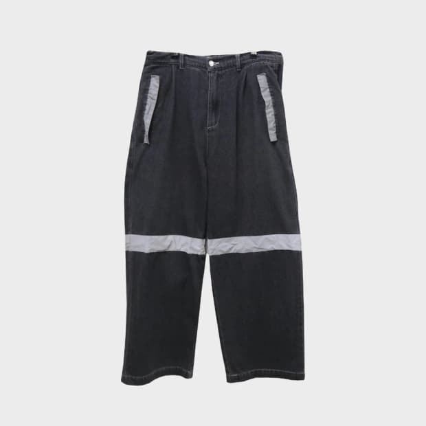 반광 포인트 흑청 데님 팬츠 61714