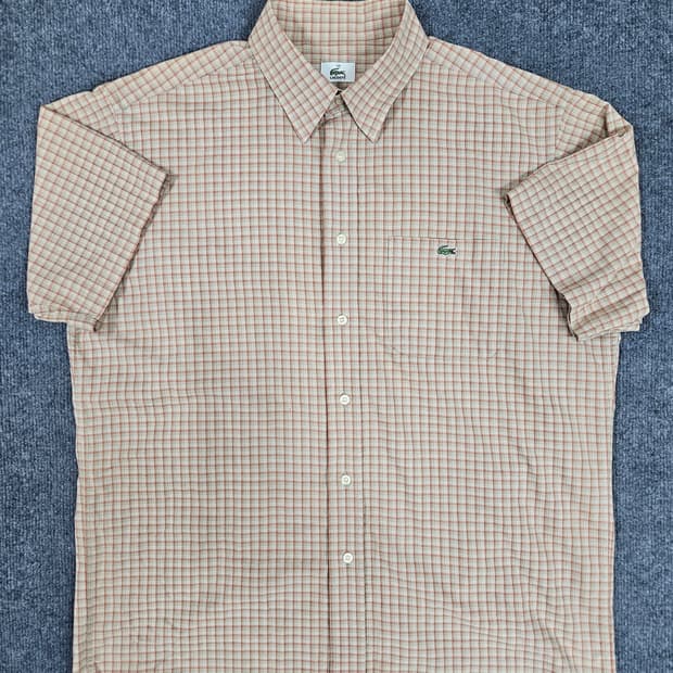라코스테 남성 체크 반팔 셔츠 105(급처)