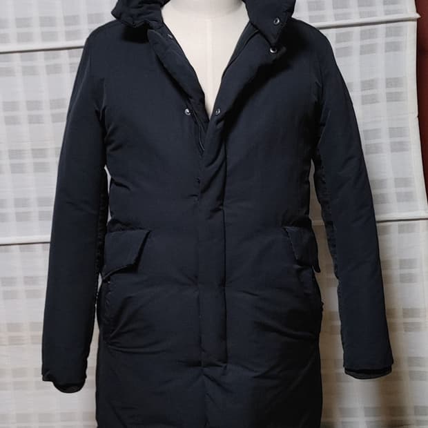 (한섬) 타임옴므 네이비 구스다운 패딩 100 (슬림) / 후드 탈부착