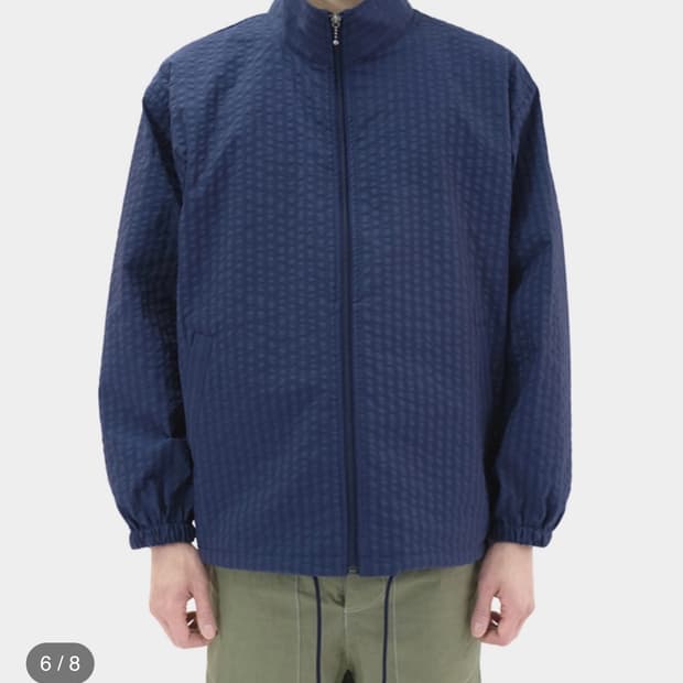 [2] 홈리(homly) 시어서커 자켓 하이넥 집업 네이비