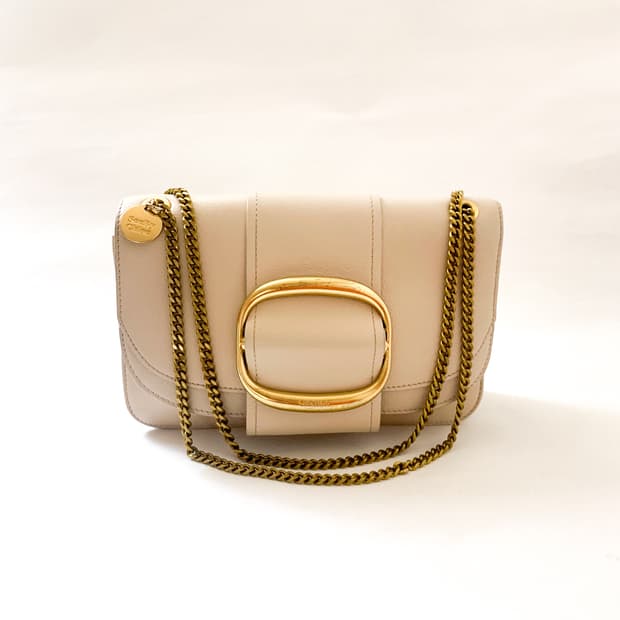 [미디움] 끌로에 빅 버클 가죽 체인 숄더백