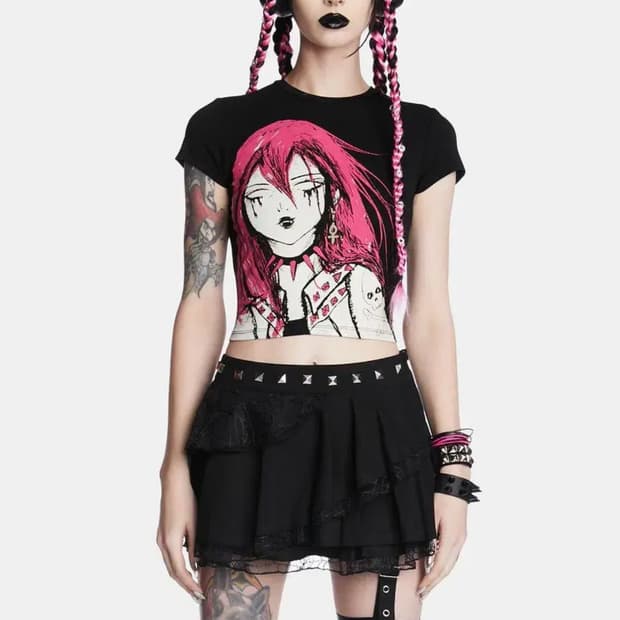 돌스킬 window 펑크 고딕 고스 펑크 티셔츠 S