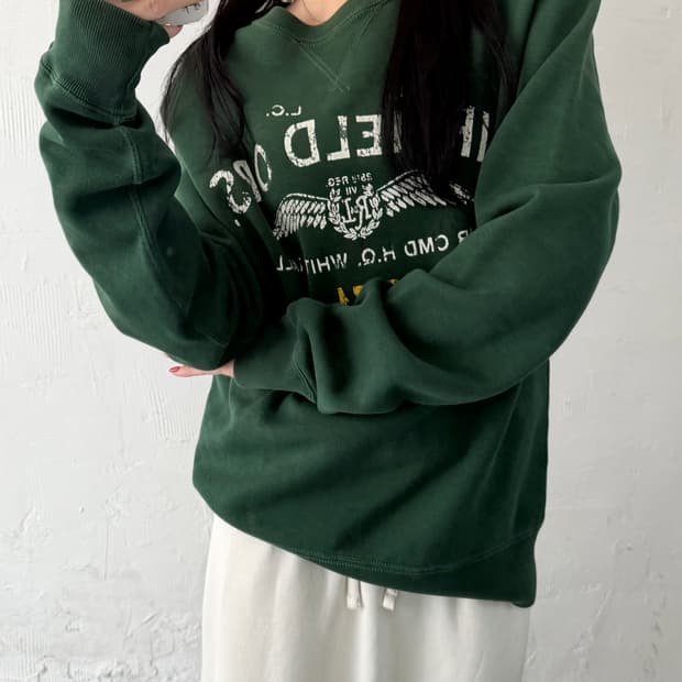 Polo 폴로 랄프로렌 밀리터리프린팅 딥그린컬러 스웻셔츠