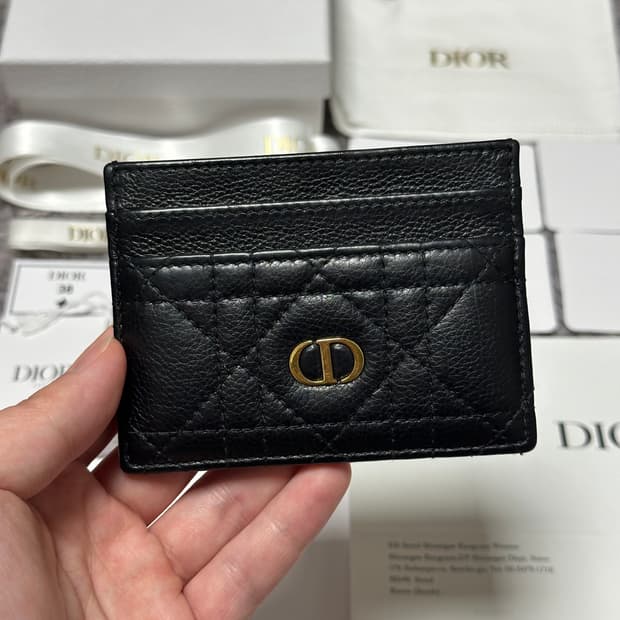 [풀구성] 디올 CD 카로 까나쥬 카드지갑 블랙