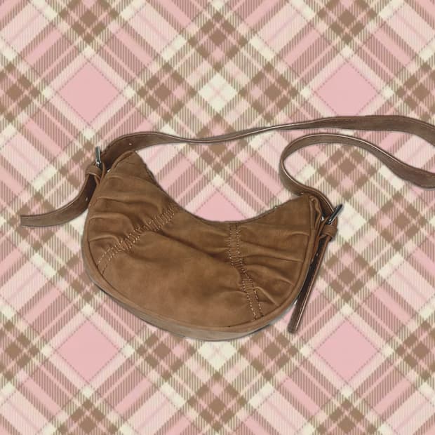 브라운 숄더백 가방 프릴