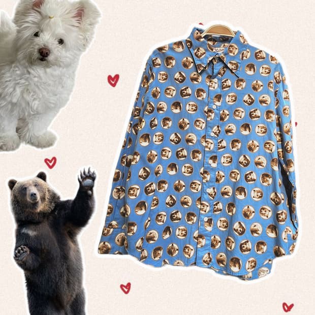 90's Junko Shimada 패턴 셔츠