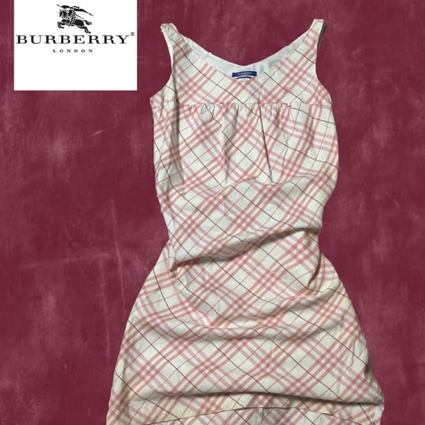 Burberry blue rebel pink pattern dress