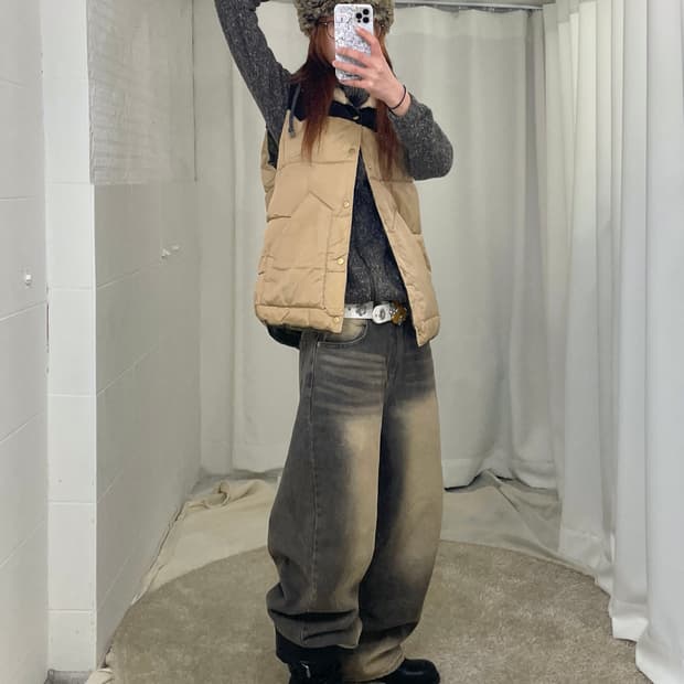 빈티지 브라운 데일리 웨스턴 힙 코디 세트