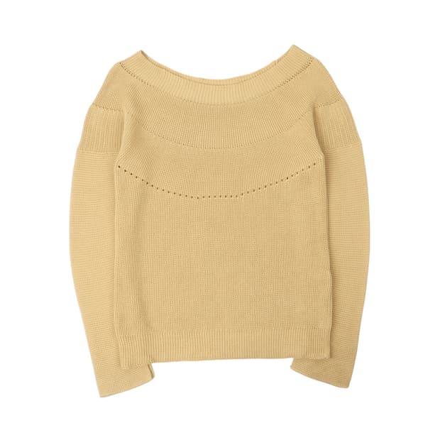 에르메스 오프숄더 코튼 실크 니트 스웨터