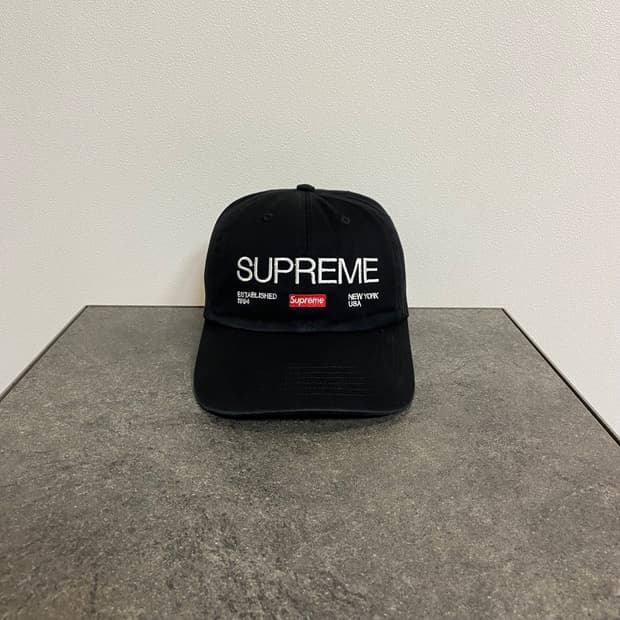 슈프림 21FW EST.1994 워시드 블랙 볼캡 모자