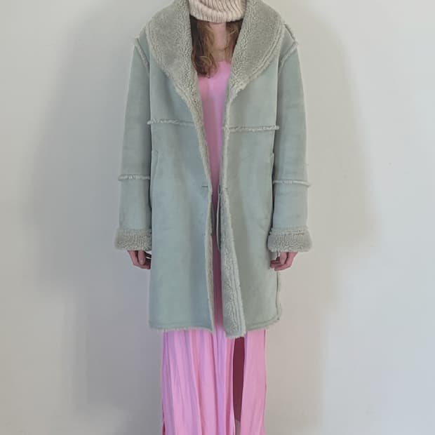 시눈 롱 무스탕 자켓 