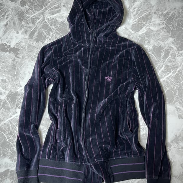 (Unknown)velvet stripe zip up hoody