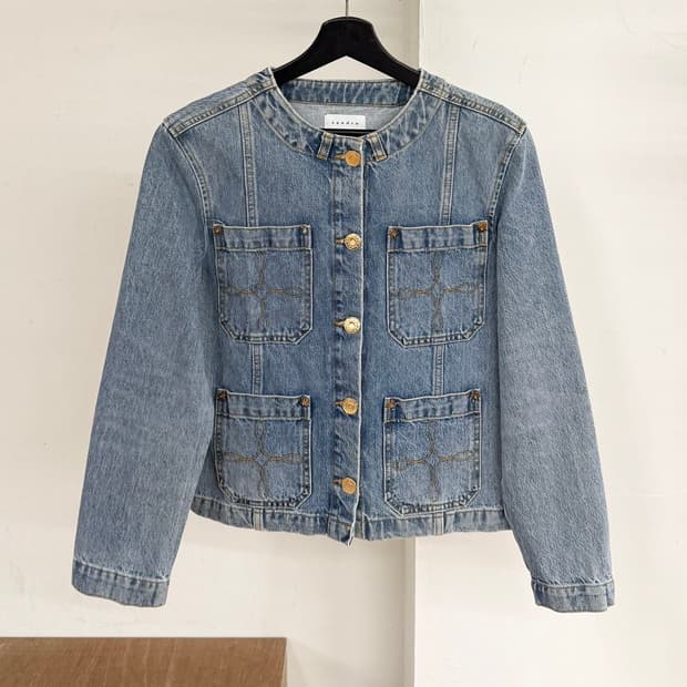 산드로 데님 캔디스 포켓 자켓 