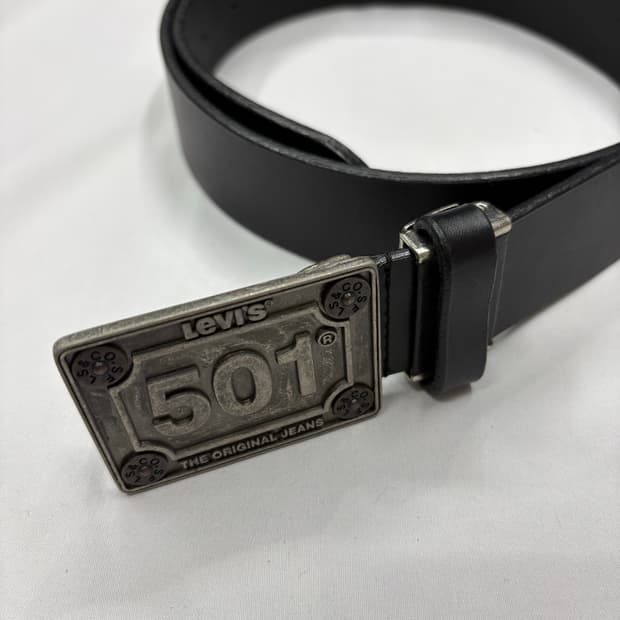 Levis 리바이스 빈티지 501 블랙 레더 벨트
