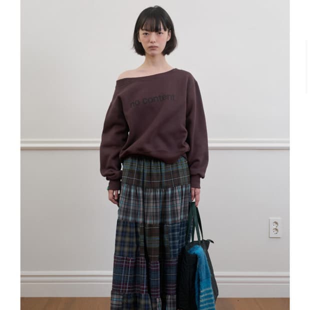 노컨텐츠 보호 체크 스커트