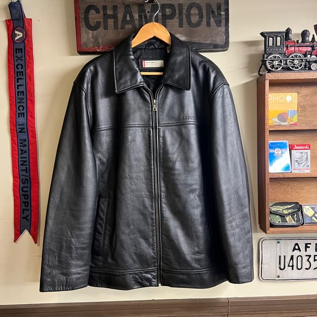 Levis Cow Skin Leather Jacket Black